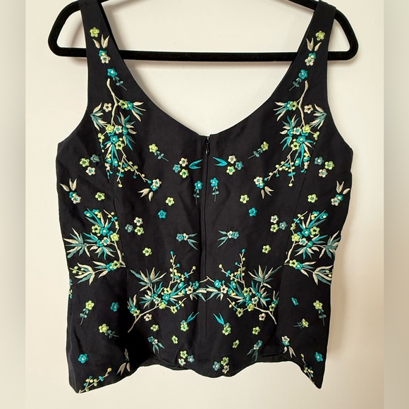 Dana Buchman Fully Embroidered Floral Silk & Linen Top - Picture 12 of 12